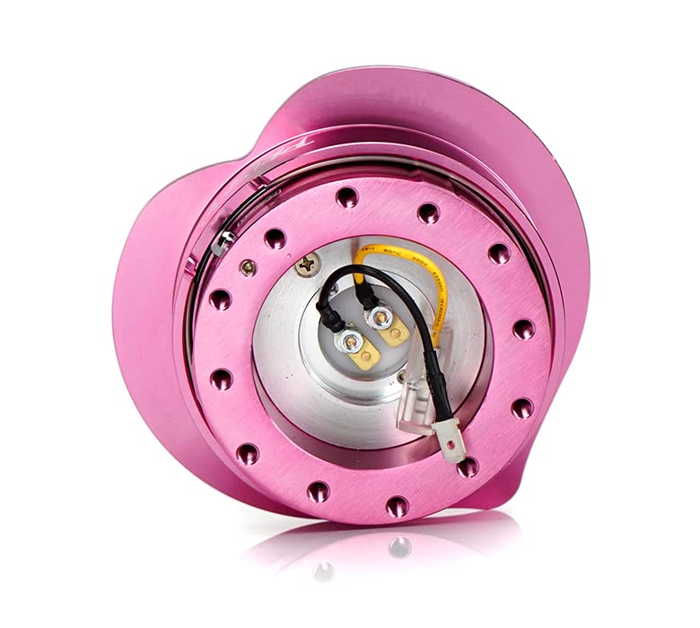 NRG Innovations Steering Wheel Quick Release Kit Pink Heart Shape Ring 6x70mm 6x74mm Bolt Pattern NRG-SRK-143PK Adapter, Body/Pink Flare, &