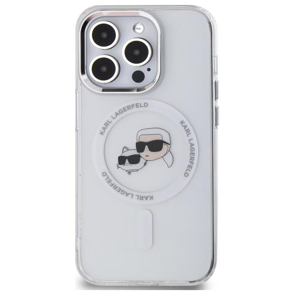 Karl Lagerfeld Klhmp14Xhlskch Iphone14 Pro Max 6.7 Biały/White Hardcase Iml Metal Karl&Choupette Head Magsafe