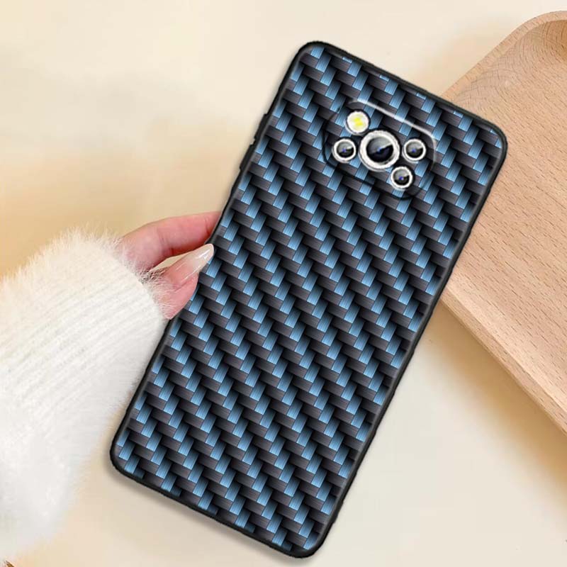 Черный рельефный плетеный чехол для телефона для Xiaomi Mi Poco F3 F4 F5 F6 X3 X4 X5 X6 X7 M3 M4 M5 M6 M7 GT Pro 5G Черный