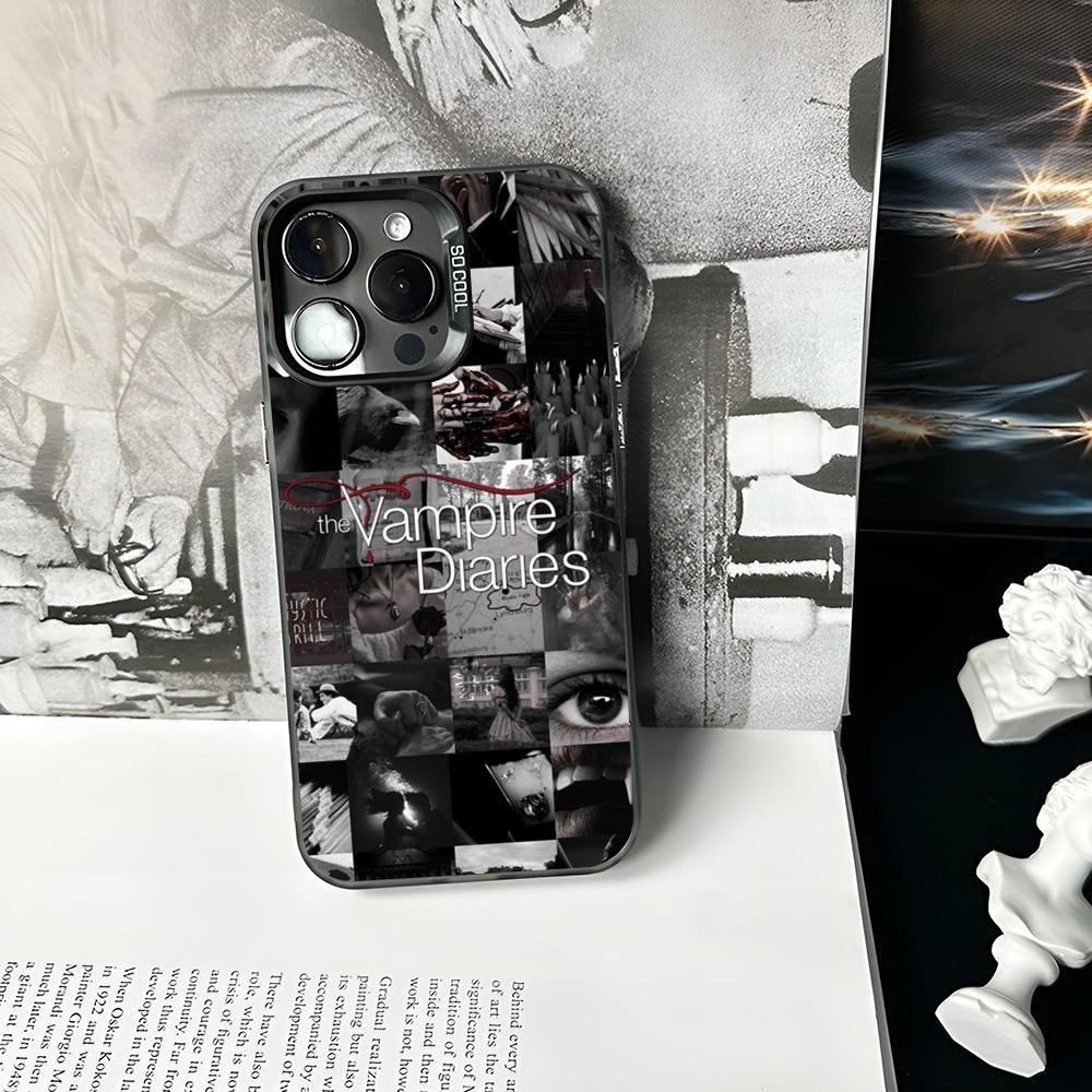 Чехол для телефона Дневники вампира Матовый Цветной Серебристый Для IPhone 16 17 15 14 13 12 11 Pro Max Plus XS X Ударопрочный Жесткий Чехол