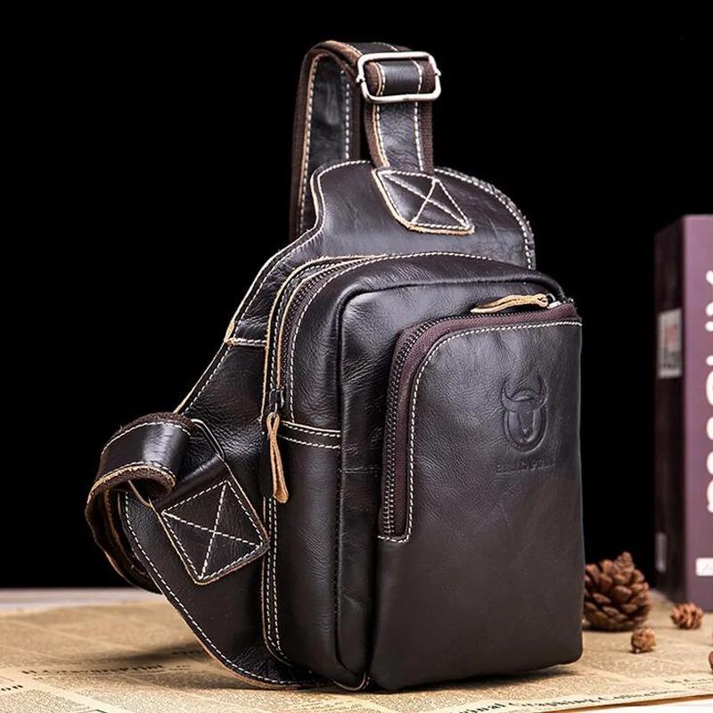 2024 Small FAMOUS Brand Messenger Bag MEN Shoulder BAGS Fashion GENUINE Leather MALE Crossbody Bag Zipper Buckle