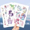 10/14 листов блестящих тату-наклеек с единорогами для персонализированного украшения, временные татуировки для детей