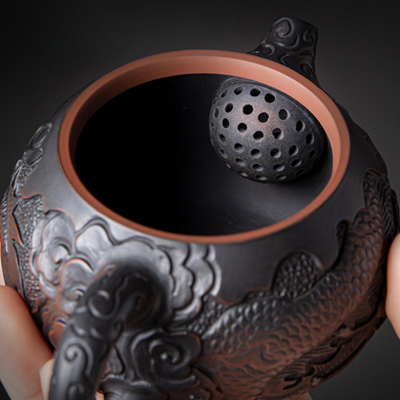 175 мл ручной работы фиолетовый песчаный чайник антикварный китайский дракон горшок Xishi фильтр пузырьковый чайник керамический кунг-фу чайный набор