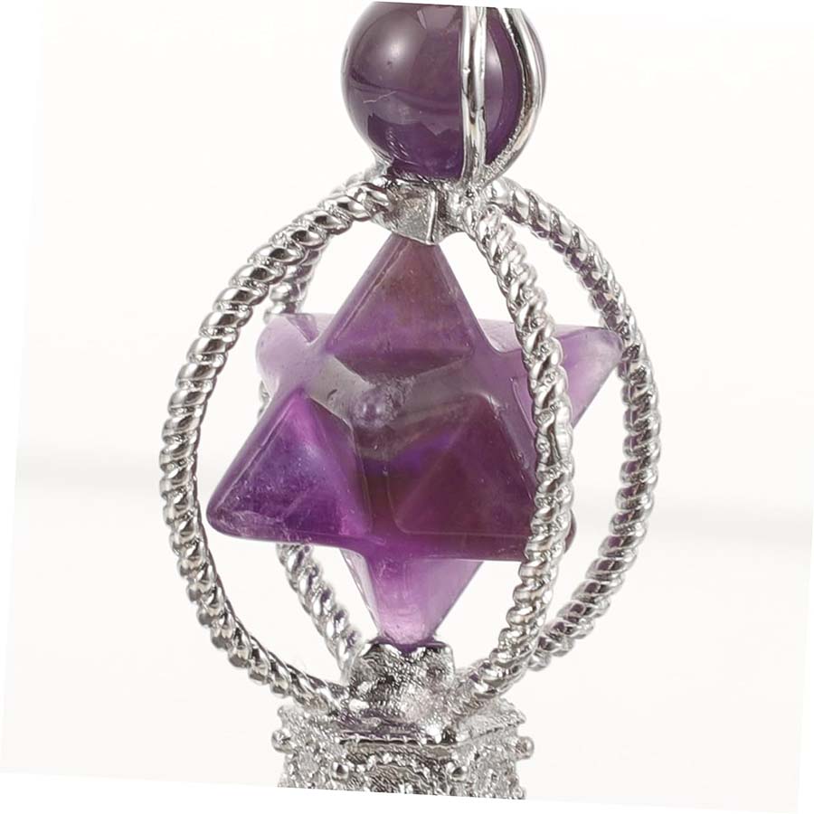 Crystal Merkaba Star Stone Hexagon Pendulums Dowsing Divination Natural Amethyst Quartz Healing Sceptre Reiki Pendlum Pendants