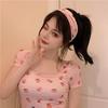 New Summer Strawberry Cute Sweet Small Fresh Square Neck Women's Short-sleeved T-shirt