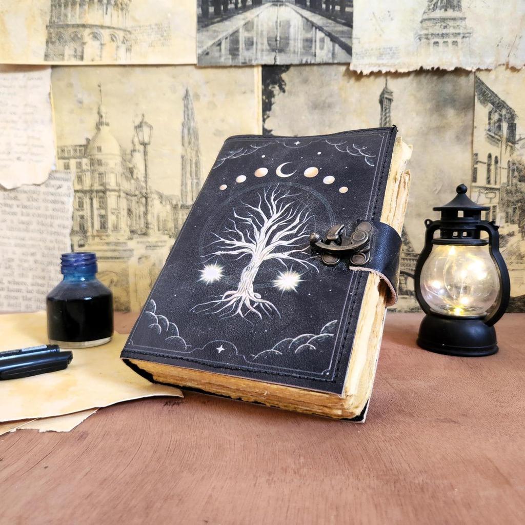 Блокнот Tree Leather Journal для молочных продуктов с 200 листами бумаги с краями и блокнотом для рисования с замком