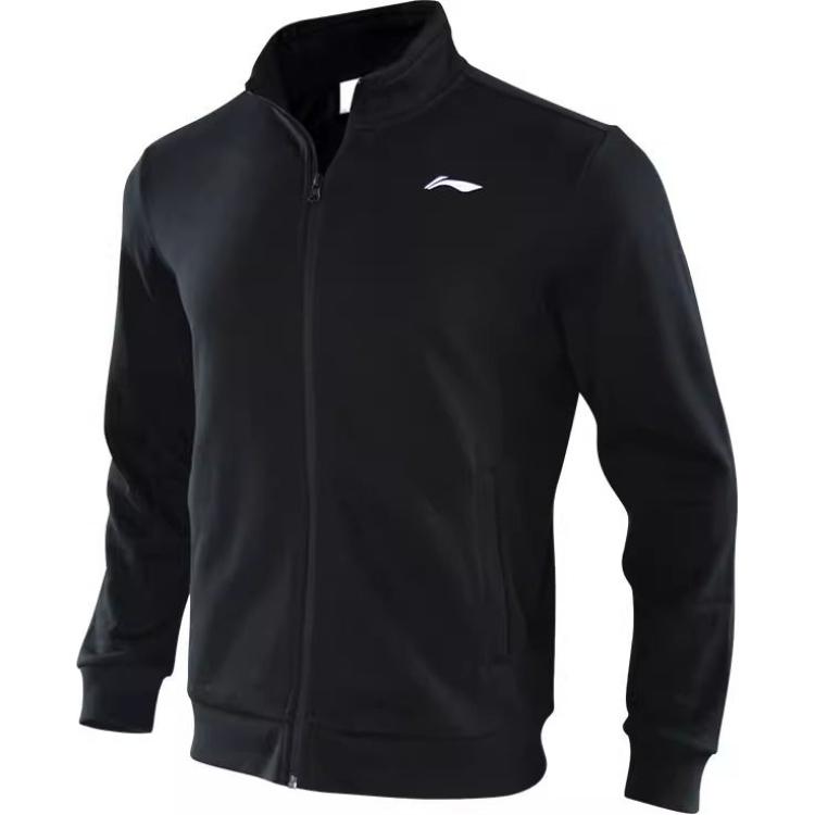 Li-Ning Простая куртка с капюшоном на молнии, удобная, дышащая, мужские куртки, черная AWDUA35-1