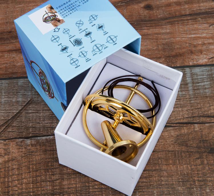Colorful Metal Gyroscope Rotating Ornament Decompression Toy