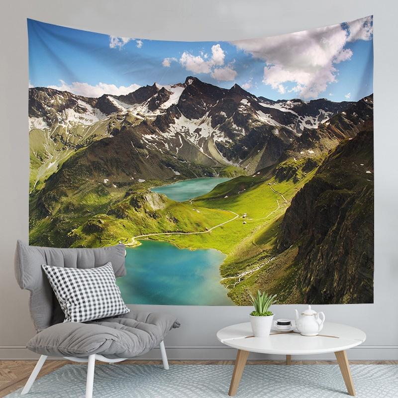 Digital Heat Transfer Tongjiamu Tapestry With Polyester Fiber Material For Home And Commercial Use