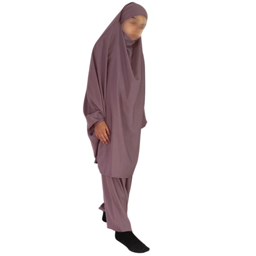 Jilbab 2 Pieces Child (Harem Pants + Khimar Cape) - Purple