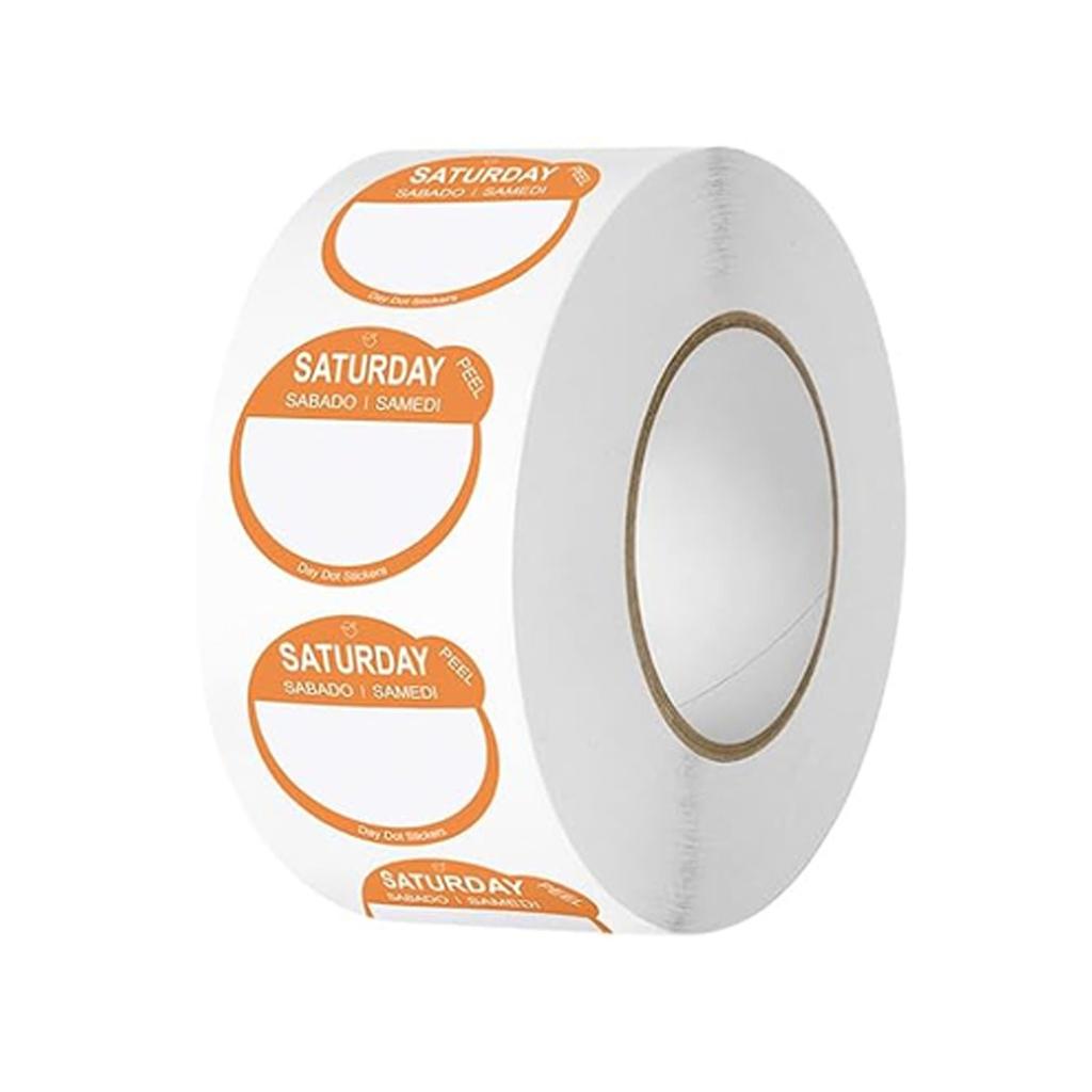 500pcs 2.5cm English Round Adhesive Coated Paper Sealing Stickers Monday to Sunday Kitchen Restaurant Home Labels
