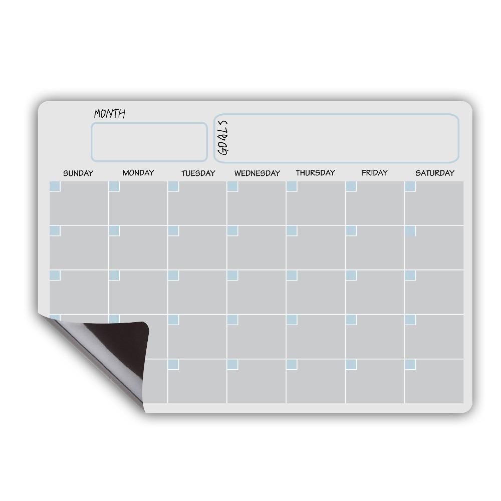 Erasable Monthly Calendar Memo Message Note Soft Magnetic Fridge Calendar Kitchen