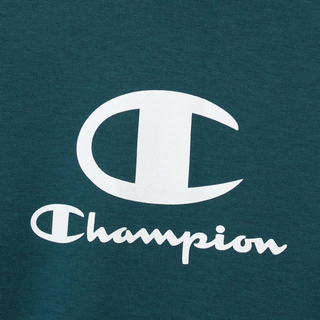 Мужской свитшот Champion Forest Grass с длинным рукавом, махровый, с капюшоном, с надписью, технологичный, быстросохнущий, эластичный, с логотипом, Weave® (C3-BS120)