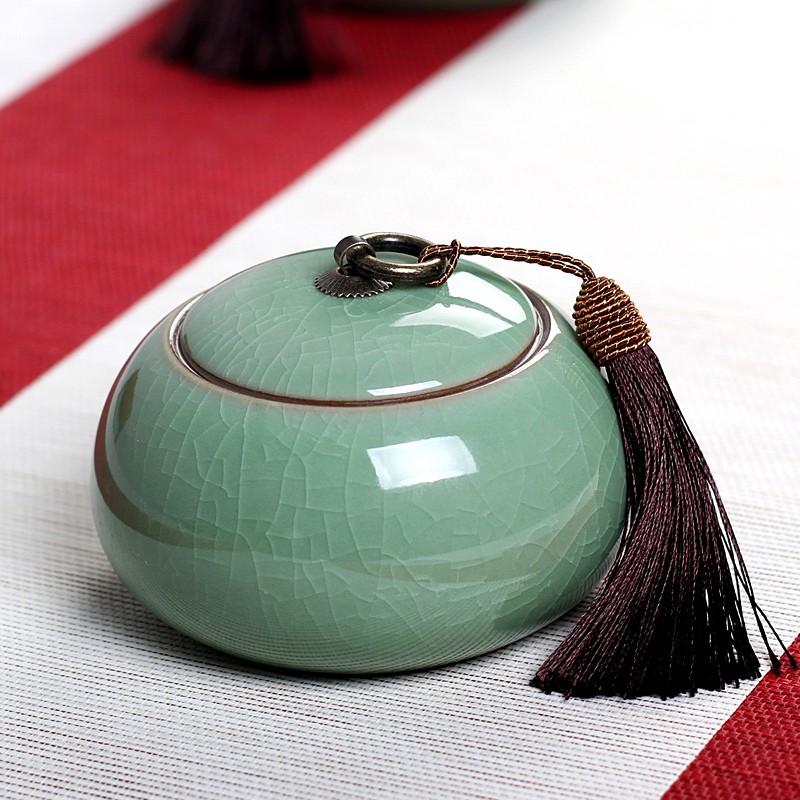 Chinoiserie Style Ceramics Tea Canister Travel Portable Tea Sealed Moisture-proof Storage Jar High Quality Tea Packaging Cans
