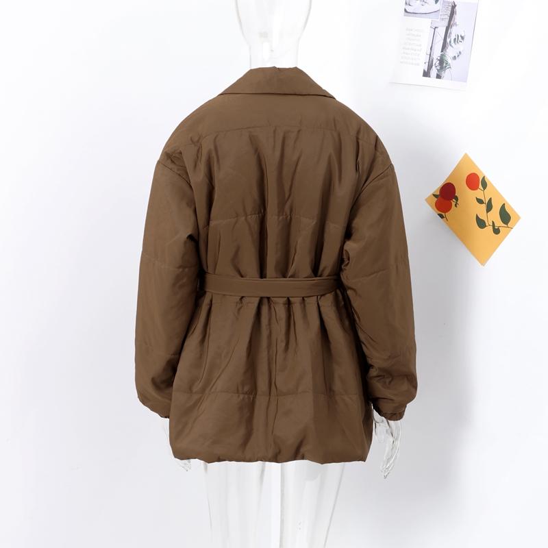 Belt Solid Color V Neck Women Coat Long Sleeve Thicken Female Jacket Winter Autumn Lace Up Pocket Fashion Lady Outwear