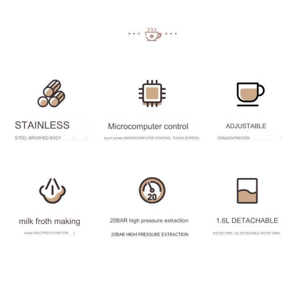 Итальянская кофемашина, бытовая небольшая полуавтоматическая офисная кофемашина с паром высокого давления и вспениванием молока