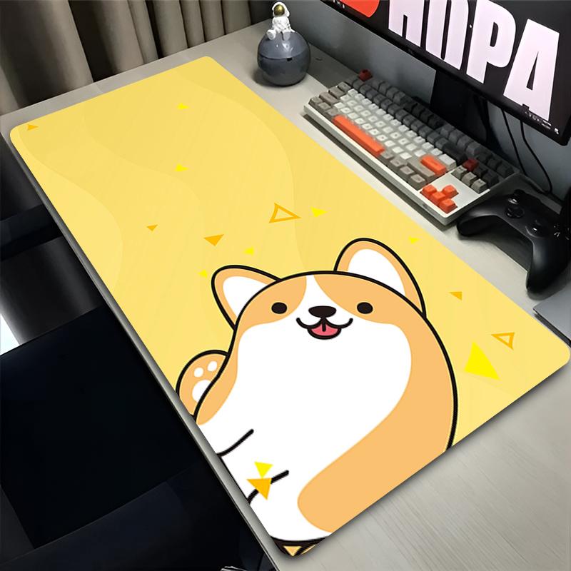 Rubber Mouse Pad Kawaii Nonslip Desk Mat Corgi Dog Cute Large Gaming Mousepad Gamer Hd Printing Mousepad Game Keyboard Pads Xxl