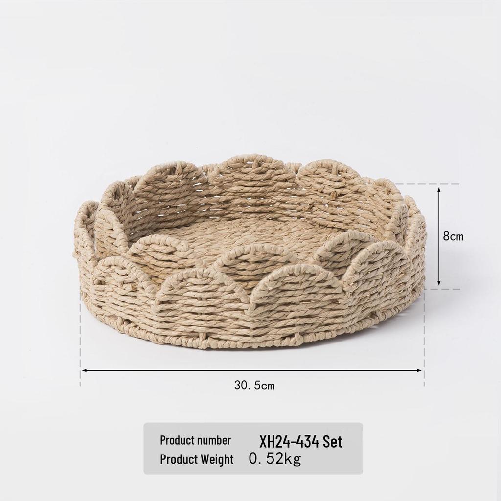 Modern Minimalist Hand-Woven Paper Rope Storage Basket - Desktop Organizer and Creative Home Decor