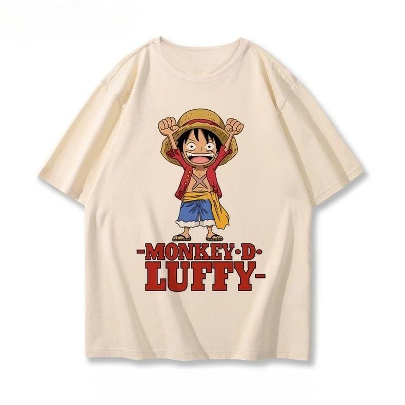 Japanese Anime One Piece Luffy TShirt Fashion Brand 100 Cotton Summer Casual Tops for Unisex Women