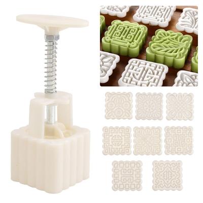 Квадратная форма для выпечки Mooncake DIY, форма для печенья, торта, гаджет с 8 штампами