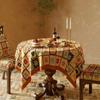 Chenille Waterproof Heat-resistant Tablecloth  Printed Checkered Pattern Dustproof Cloth Square Rectangular Circular Table Cover
