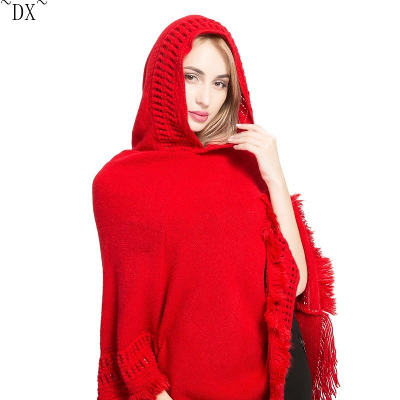 DX~~ осенне-зимние женские с капюшоном;Свитер оптом, новый кашемировый бестселлер-шаль-плащ.