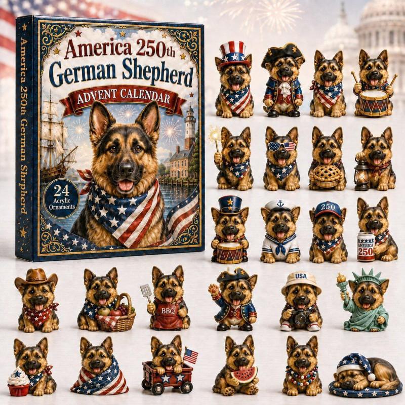 2026 Dog-Themed Christmas Advent Calendar Acrylic Blind Box Gift Kids Adults Decorative Hanging Ornament