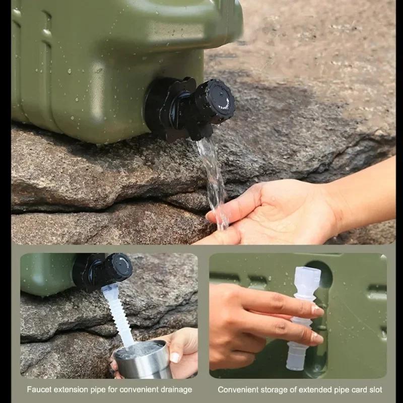 Outdoor Portable Water Tank Large Capacity Water Container Waterproof Bin with Detachable Faucet No Leakage for Camping Fishing