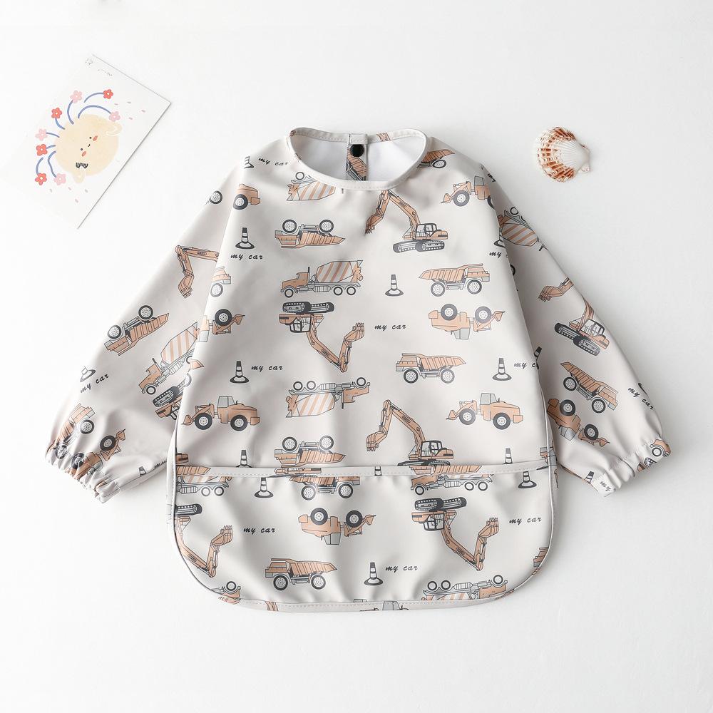 Cute Baby Bibs Toddler Waterproof Long Sleeve Apron Cartoon Animals Children Feeding Smock Bib Baby Stuff  Newborn Accessories