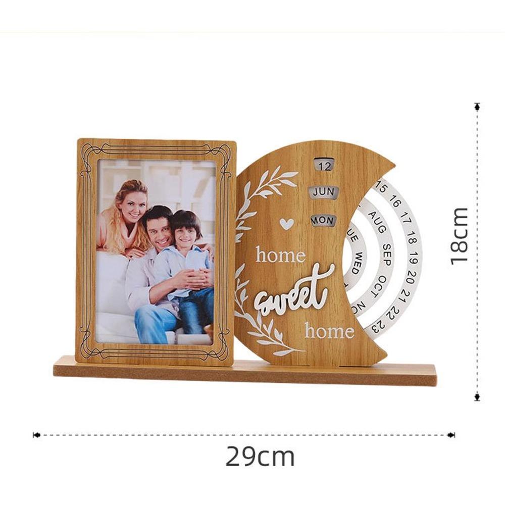 Rotating Display Perpetual Calendar Frame Desk Calendar Display Home Decoration
