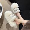 Женские плюшевые тапочки на платформе Осень/Зима 2025 - Уютный хлопок, Толстая подошва, Закрытый носок