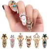 1Pc Exquisite Charm Crown Flower Crystal Finger Nail Rings Gift Women Elegant Bowknot Nail Ring