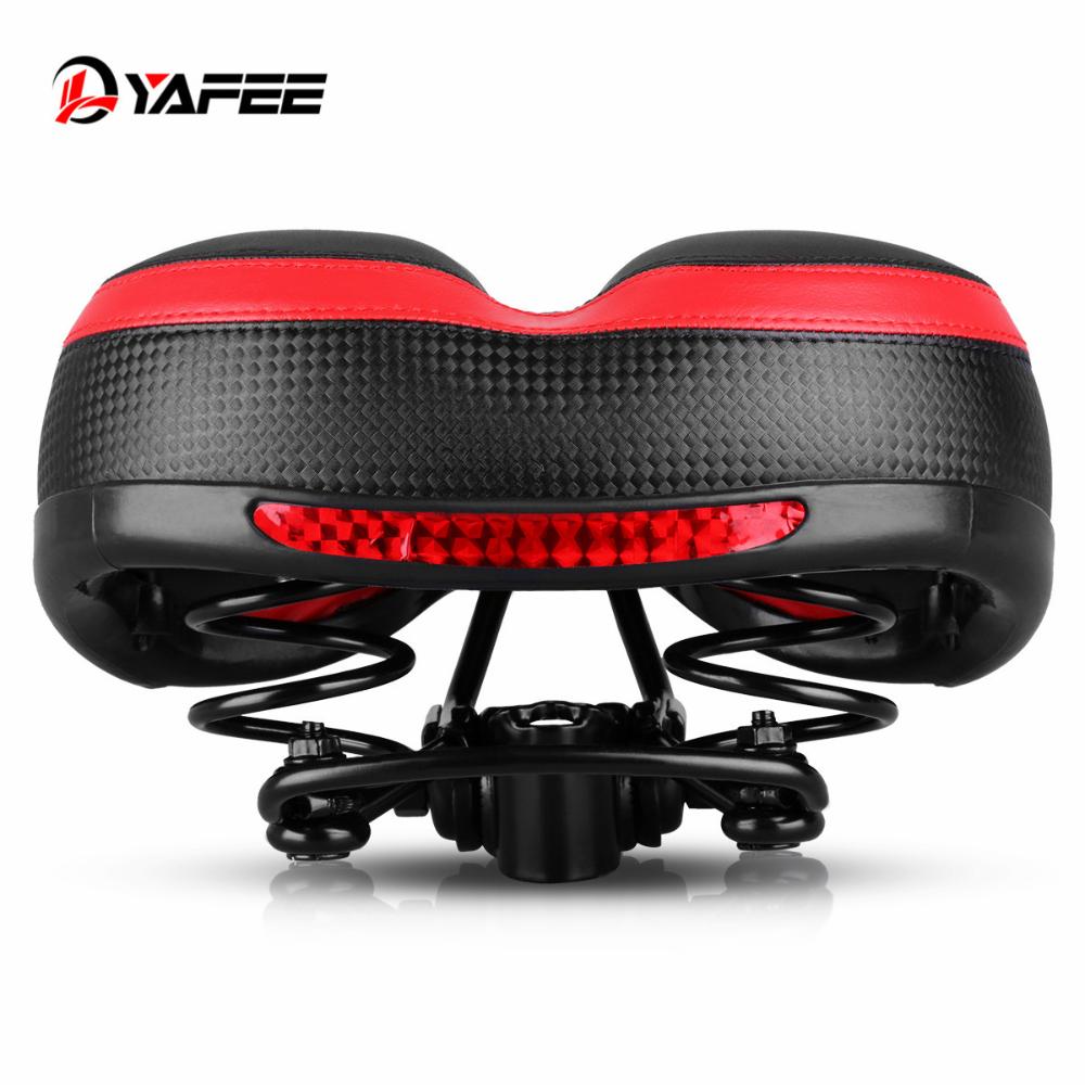 Hot Sale Thickened Shock Absorbing Mountain Hollow Breathable Bike Saddle Pad with Safety Reflective Strip Double Spring Saddle