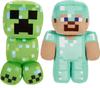 Мягкие фигурки Mattel Minecraft, набор из 2 штук, набор Diamond Armor Charged Creeper Pixel Design &