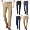 Men's Solid Color Casual Stretch Trousers Men's Loose Straight Suit Pants