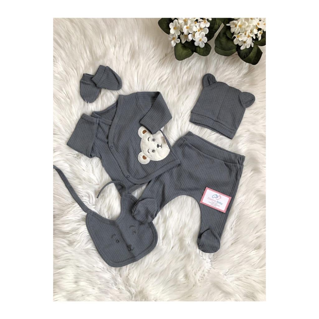 Bear Minimal Stone 5-piece Newborn Hospital Discharge Set