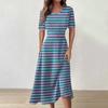 Women's  Casual Printing Summer Dress Short Sleeve Sundress Tank Dresses Beach Dress
