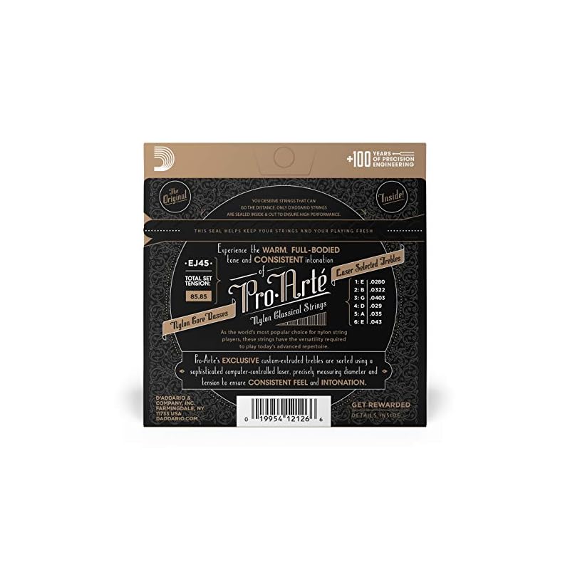 Струны для классической гитары D'Addario Pro-Arte Silver/Clear Normal EJ45 [Оригинальный продукт для внутреннего рынка]