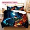 Demon Slayer Kimetsu no Yaiba Pattern Bedding Quilt Set  Home Decoration  Gift (1 * duvet cover + 2 * pillowcase  without core)