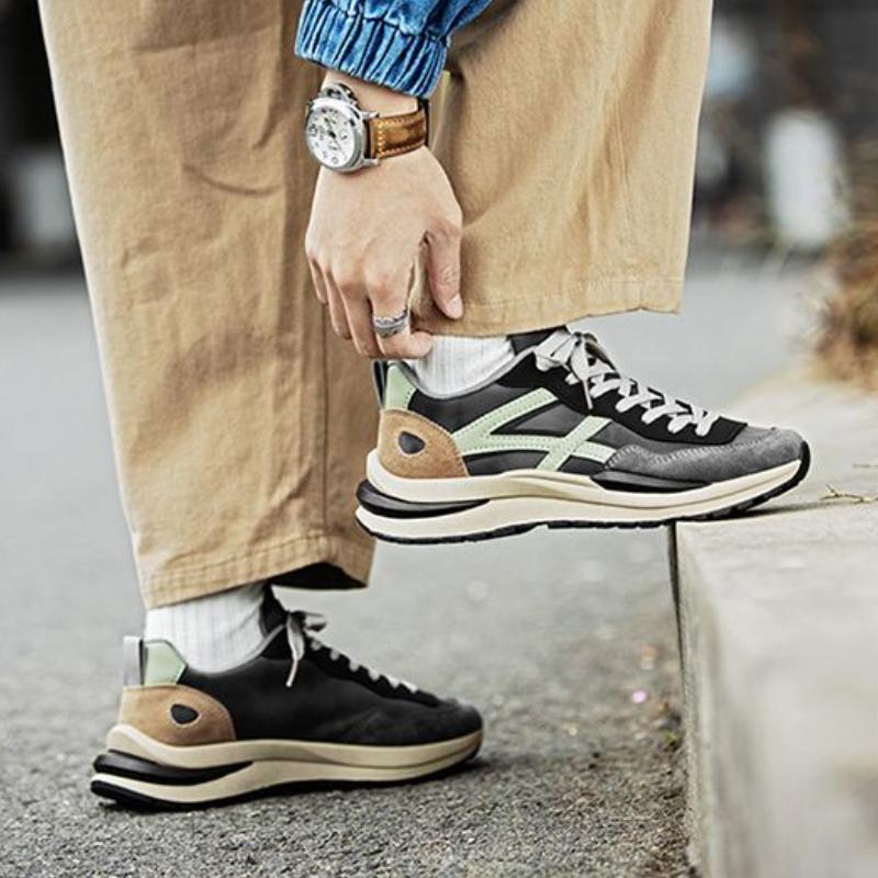 Trendy Peplum Casual Sports High Grade Men's Board Shoes Breathable Comfortable Non-slip Running Fitness Shock Absorbing Wear-resistant Sports Shoes