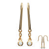 [J7210] - Gold Plated Earrings 'Déesse' Golden White - 30x2 Mm