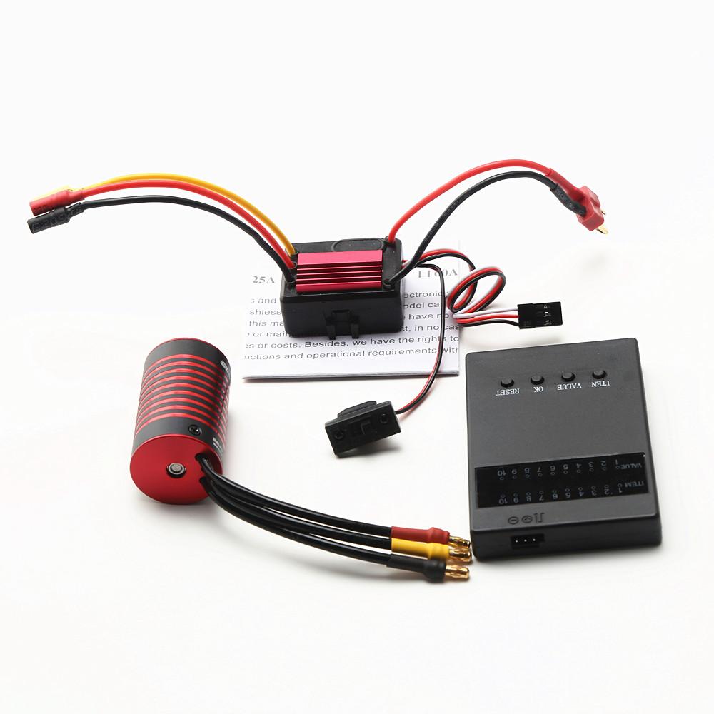 GTSKYTENRC Waterproof 2845 Brushless Motor 5900KV & 35A Brushless ESC & Programming card Replacement for F19A 1 10 HPI