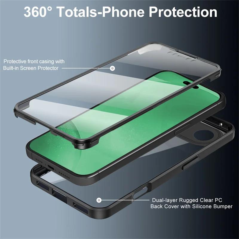 Чехол для телефона с полной защитой  на 360 градусов для iPhone 17 Air 16 15 14 Plus 13 12 Mini 11 Pro Max 16E с защитной пленкой для экрана и объектива, задняя крышка