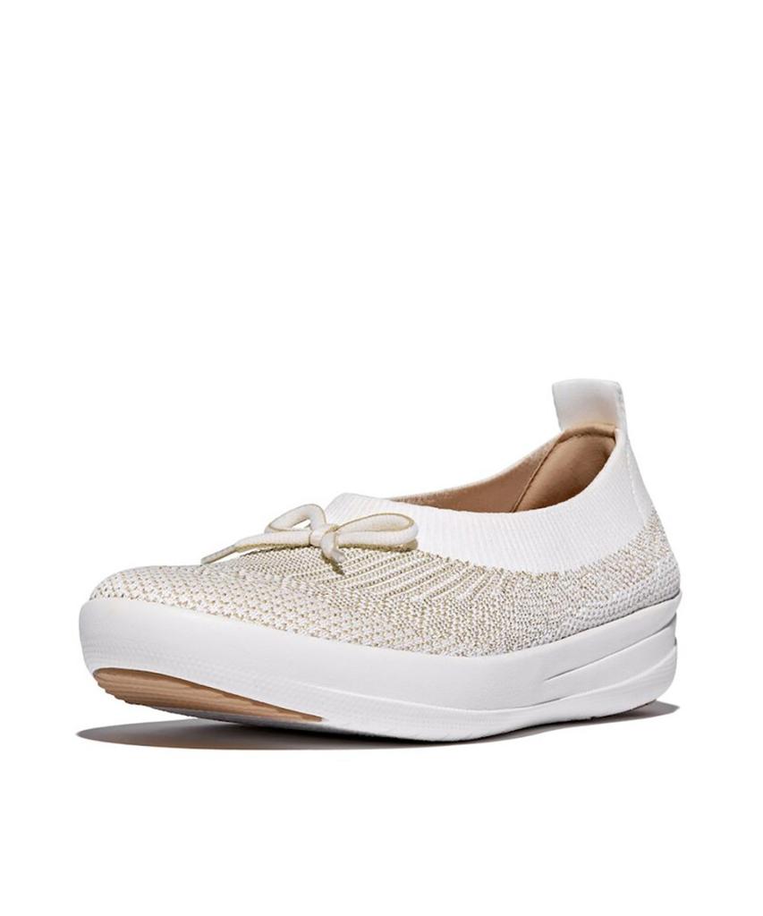 Женские слипоны Fitflop с плетеным верхом - Золотой/Городской белый (Ft59K2M142)