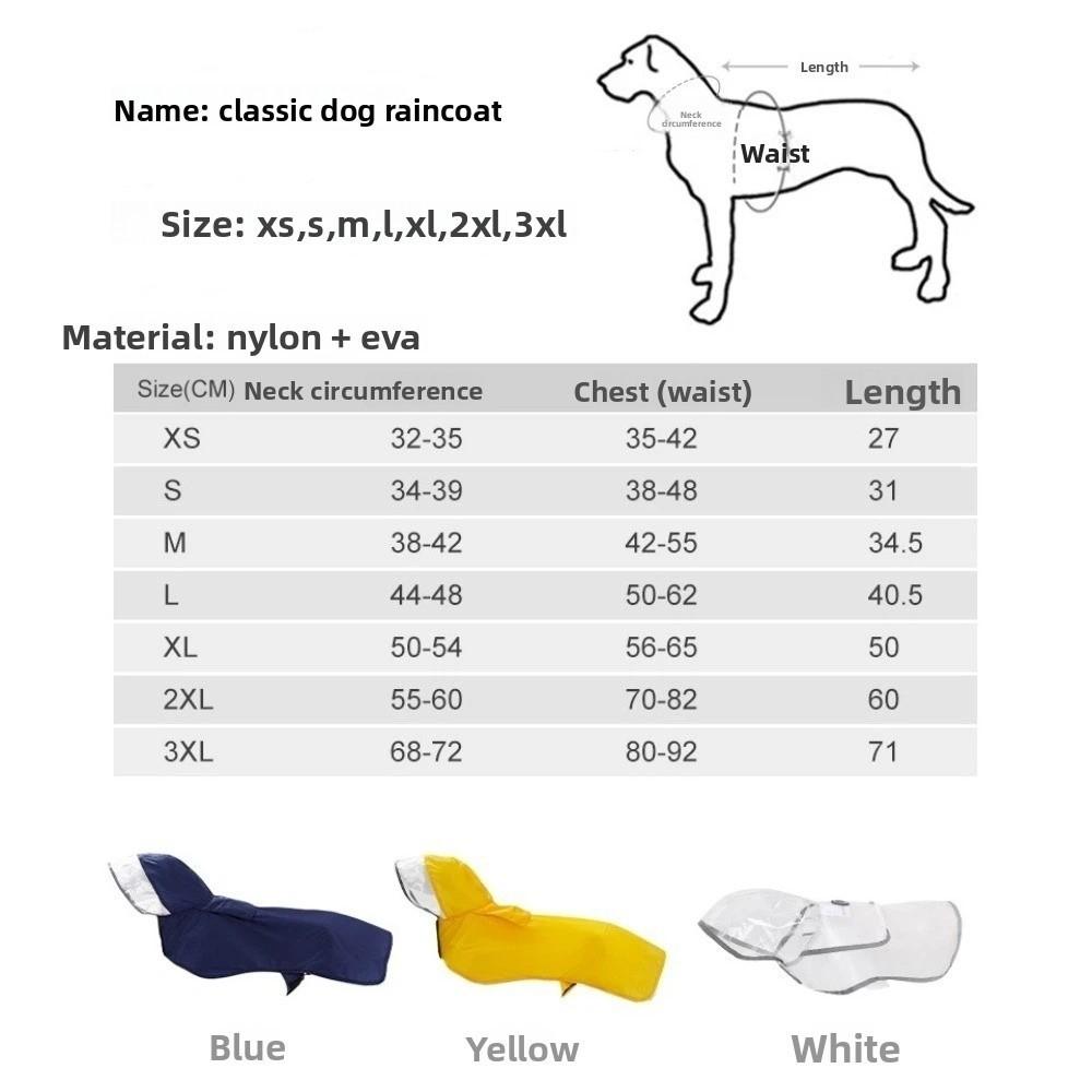 Водонепроницаемый Дождевик Жилет для Собаки Светоотражающая Полоса Одежда для Собак с Капюшоном Дождевик для Питомца Влагостойкий Дождливые Костюмы для Собак Чехол