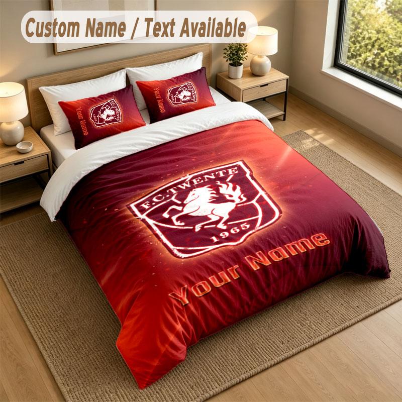 Bedding Set 1 Duvet Cover 2 Pillowcases FC Twente Print Soft Bed Linen Bedroom Decor