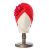 1PC Bandana Cap Fashion Solid Color Retro Elegant Rhinestoned Ethnic Elastic Headwraps Flower Turban Sunscreen Hijab