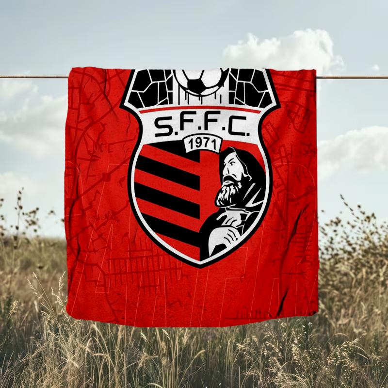 1PC Soccer Team Crest Design Printed Soft Flannel Blanket Throw for Adult Bedroom Living Room Sofa Camping Travel Fan gifts Christmas Gifts