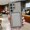 Противоударный силиконовый мягкий чехол из ТПУ с слотом для карт для Samsung S24 S22 Ultra Plus S23 S21 S20 Fe A55 A54 A52 A35 A15 5g, прозрачный чехол для мобильного телефона