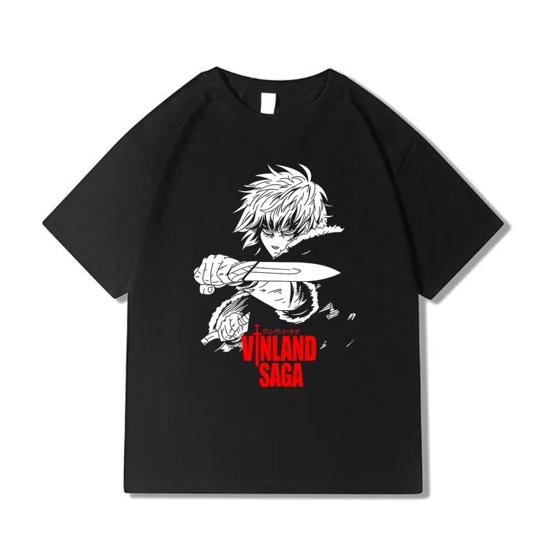 Футболка Vinland Saga Война на Ледяном Море, Короткий Рукав, Унисекс, Ретро Уличный Стиль, Аниме Принт, Дышащий Хлопок, Летний Топ для Мужчин Женщин